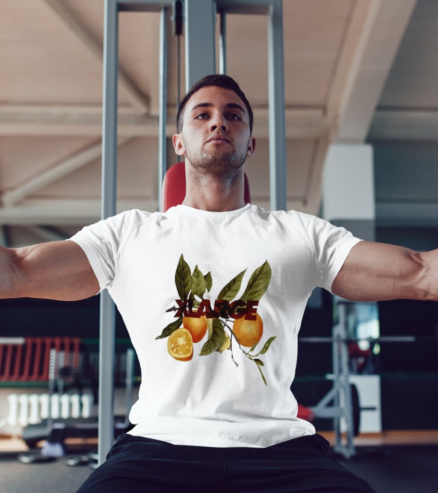 Xlarge Watercolor Oranges Citrus Branch Leaves Slice T-Shirt