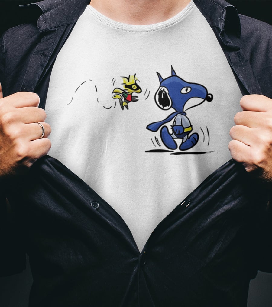 Batman Snoopy And Robin Woodstock DC Peanuts T-Shirt