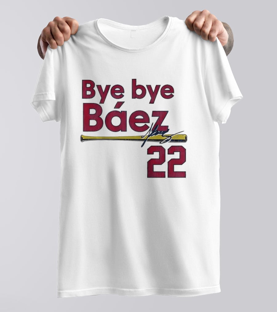 Bye Bye Báez 22 Yellow Gold Baseball Bat Player T-Shirt