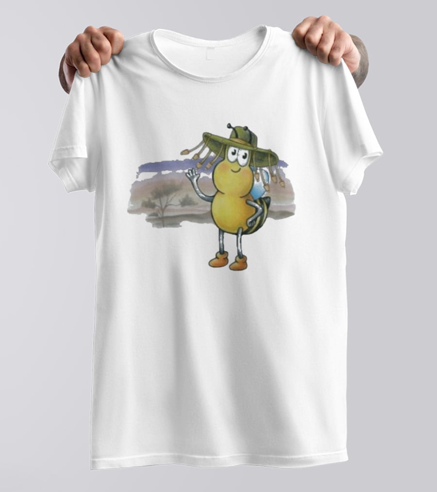 Drgluon Waving In The Outback With Bug Character In Sun Hat T-Shirt