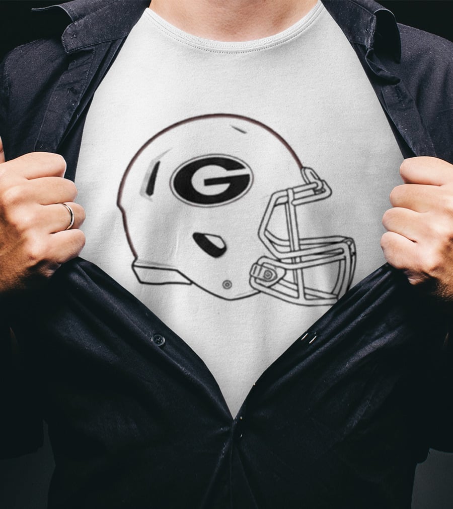 Georgia Bulldogs Helmet White G T-Shirt