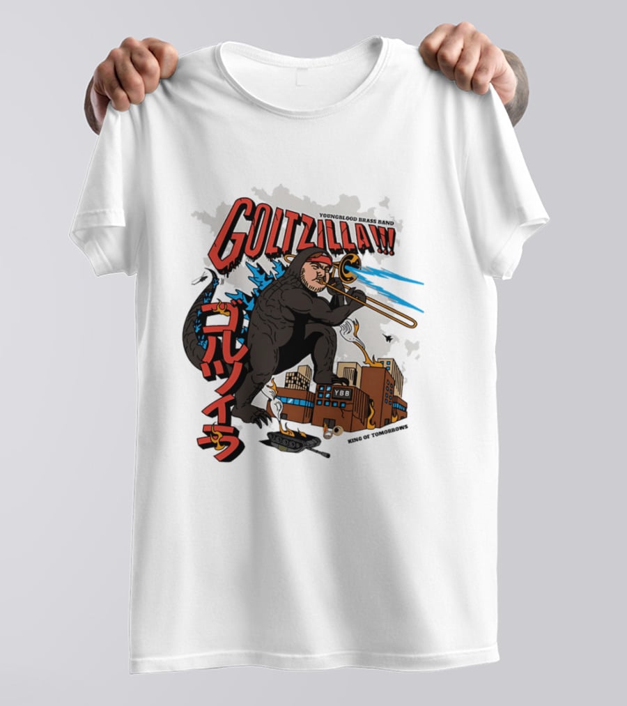 GOLTZILLA Youngblood Brass Band King Of Tomorrows Trombone Rampage Japan YBB T-Shirt