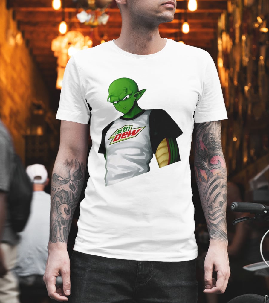 Piccolo Dragon Ball Z Character In Mtn Dew T-Shirt