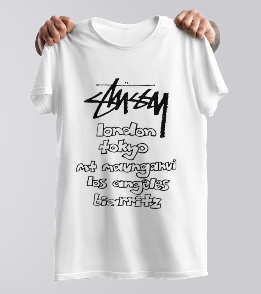 Stussy London Tokyo Mt Maunganui Los Angeles Biarritz Urban Streetwear Collection T-Shirt