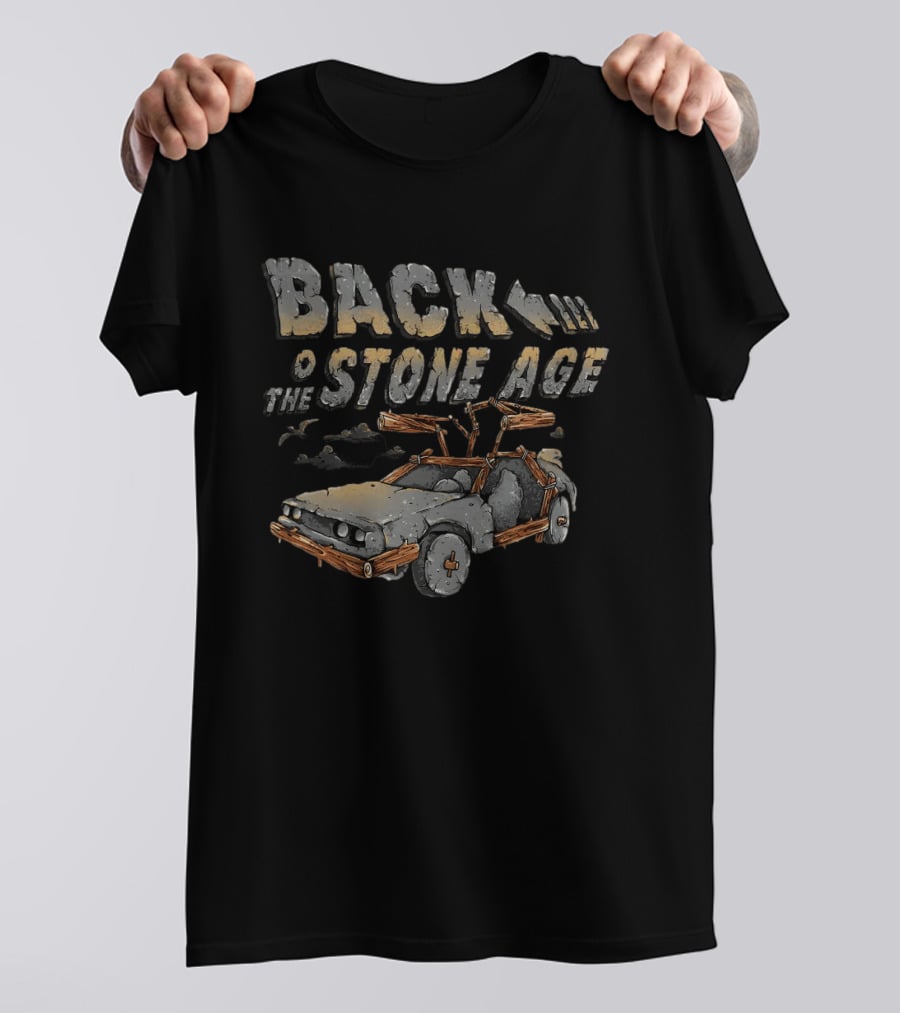 Back To The Stone Age Car Stone Age Style Time Travel Caveman T-Shirt