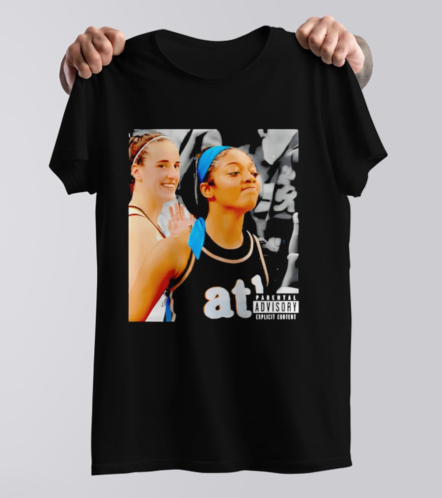 Caitlin Clark Angel Reese Memorable Moment Parental Advisory Explicit Content T-Shirt