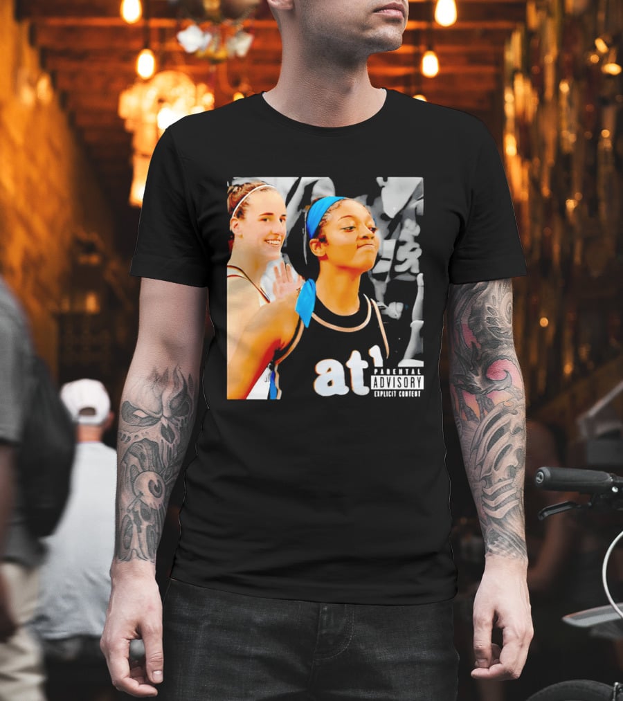 Caitlin Clark Angel Reese Memorable Moment Parental Advisory Explicit Content T-Shirt
