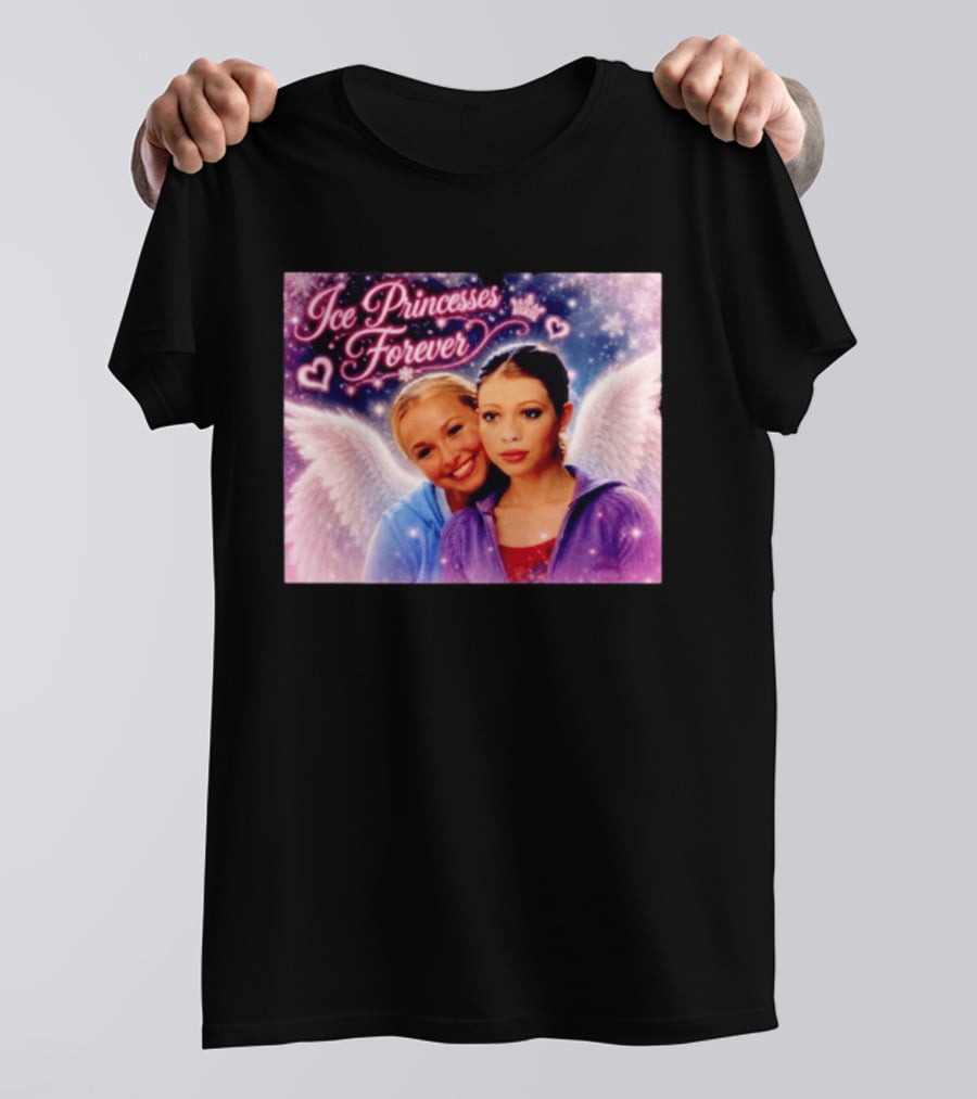 Ice Princesses Forever Hayden Panettiere Michelle Trachtenberg Angel Wings Hearts Snowflakes T-Shirt