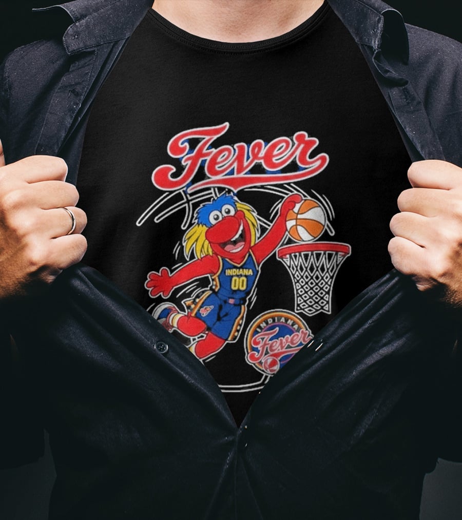 Indiana Fever Basketball Mascot Slam Dunk 2026 T-Shirt