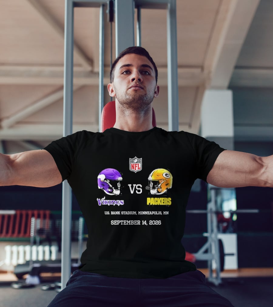Green Bay Packers Vs Minnesota Vikings NFL U.S. Bank Stadium Minneapolis September 14 2026 T-Shirt