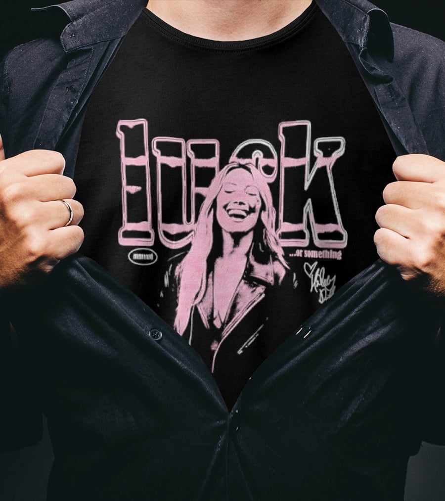 Luck Or Something Hilary Duff Laughing Woman Pink Tint Leather Jacket T-Shirt