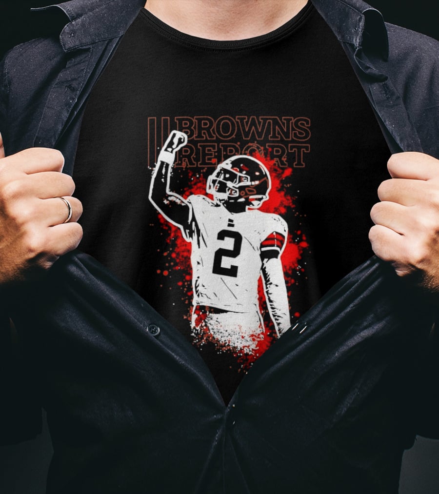 Shedeur Sanders Perfect Timing 2 Browns Report Cleveland Browns T-Shirt