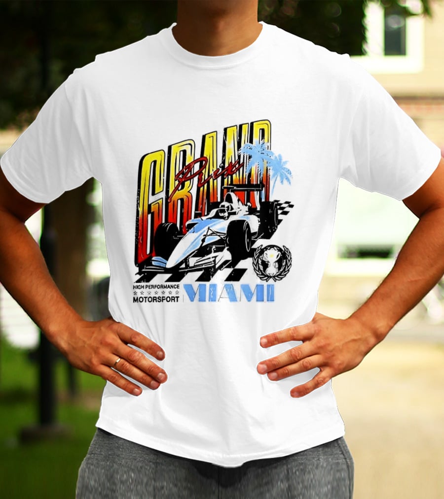 Chicago Bears Grand Prix Motorsport Miami Racing Car T-Shirt
