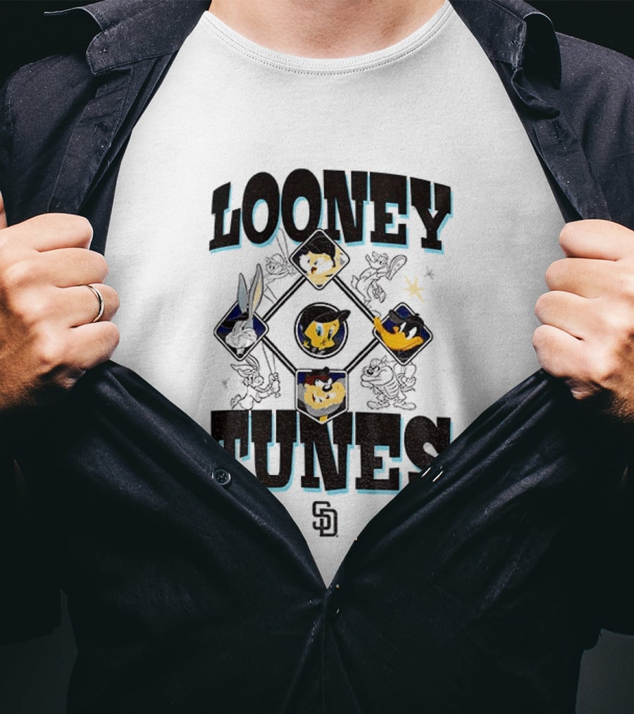 San Diego Padres New Era Looney Tunes MLB Cream Characters T-Shirt