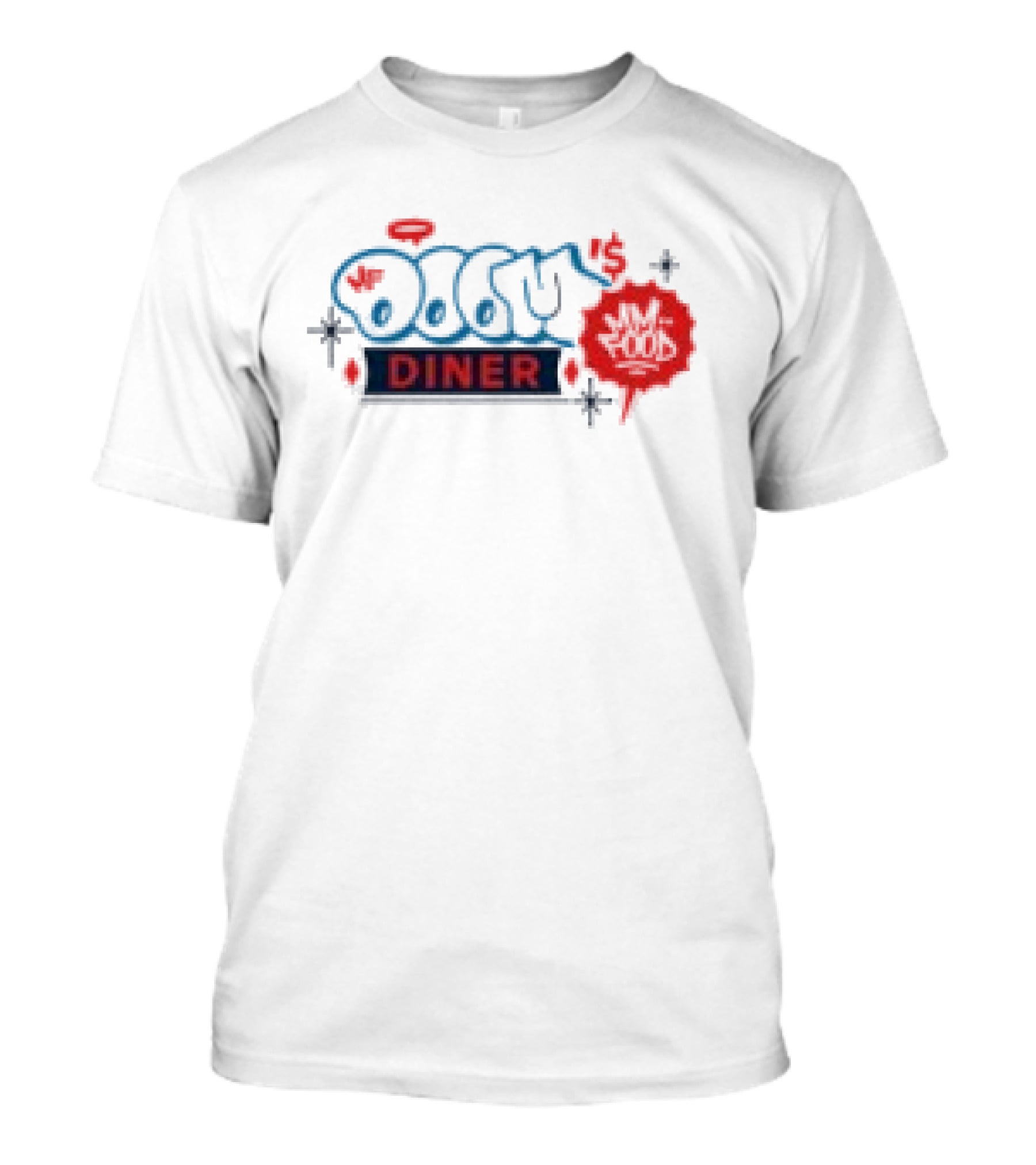 Mf Doom Doom's Diner Comic Style Mask Red And Blue T-Shirt