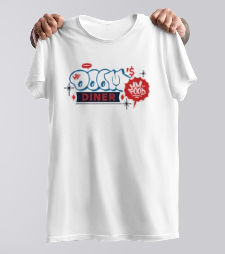Mf Doom Doom's Diner Comic Style Mask Red And Blue T-Shirt
