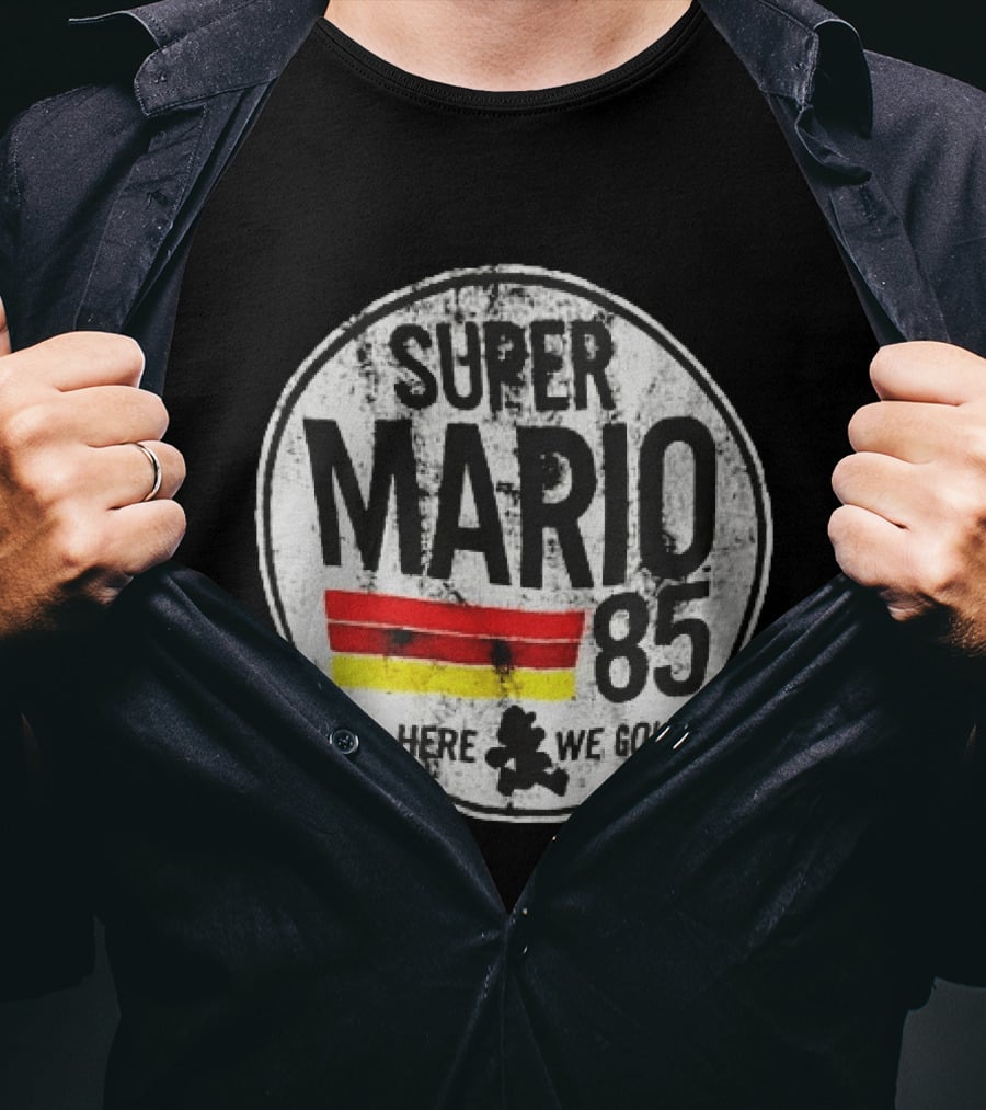 Super Mario 85 Here We Go Vintage Circle T-Shirt