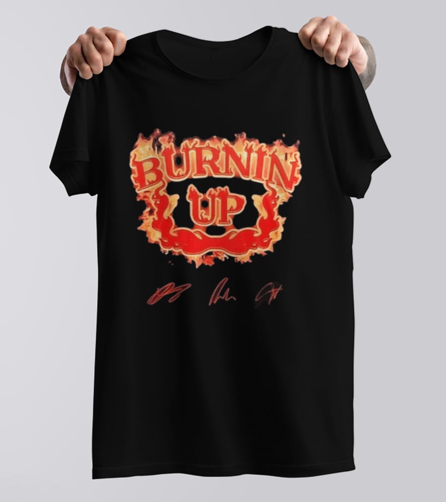 Jonas Brothers Burnin Up Tour Fiery Red Flame Letters T-Shirt