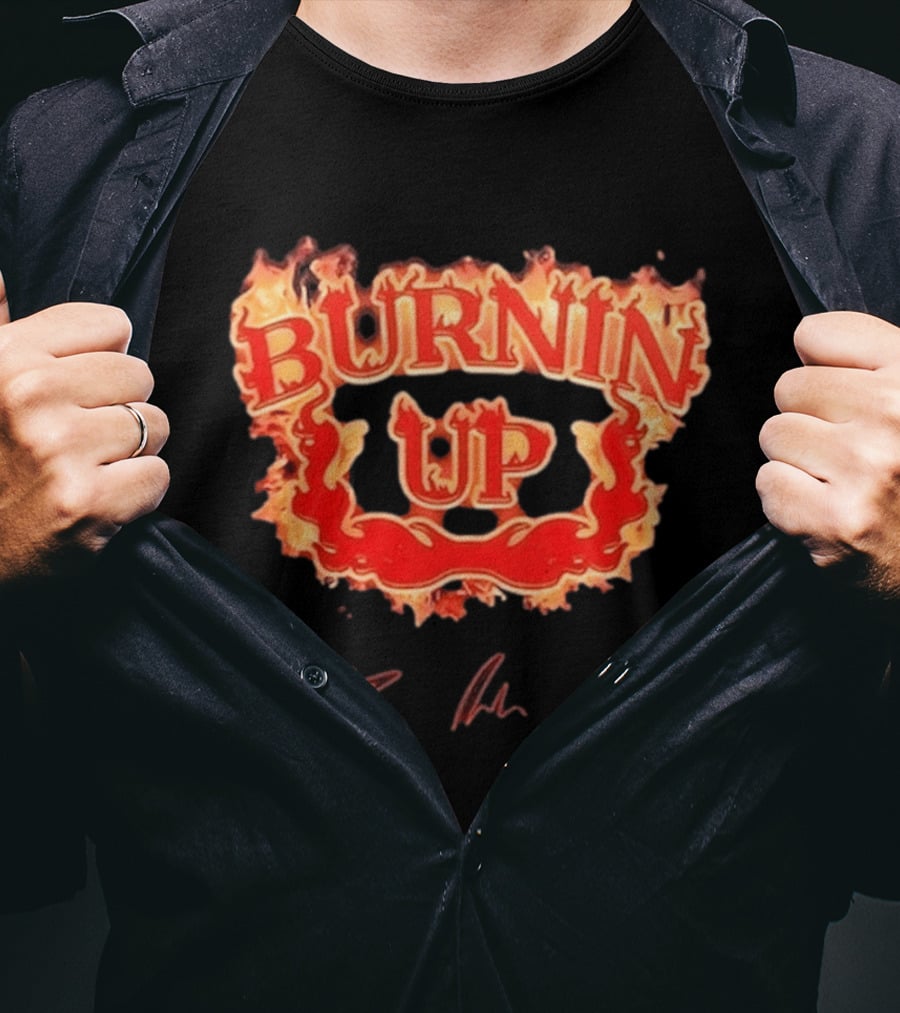 Jonas Brothers Burnin Up Tour Fiery Red Flame Letters T-Shirt