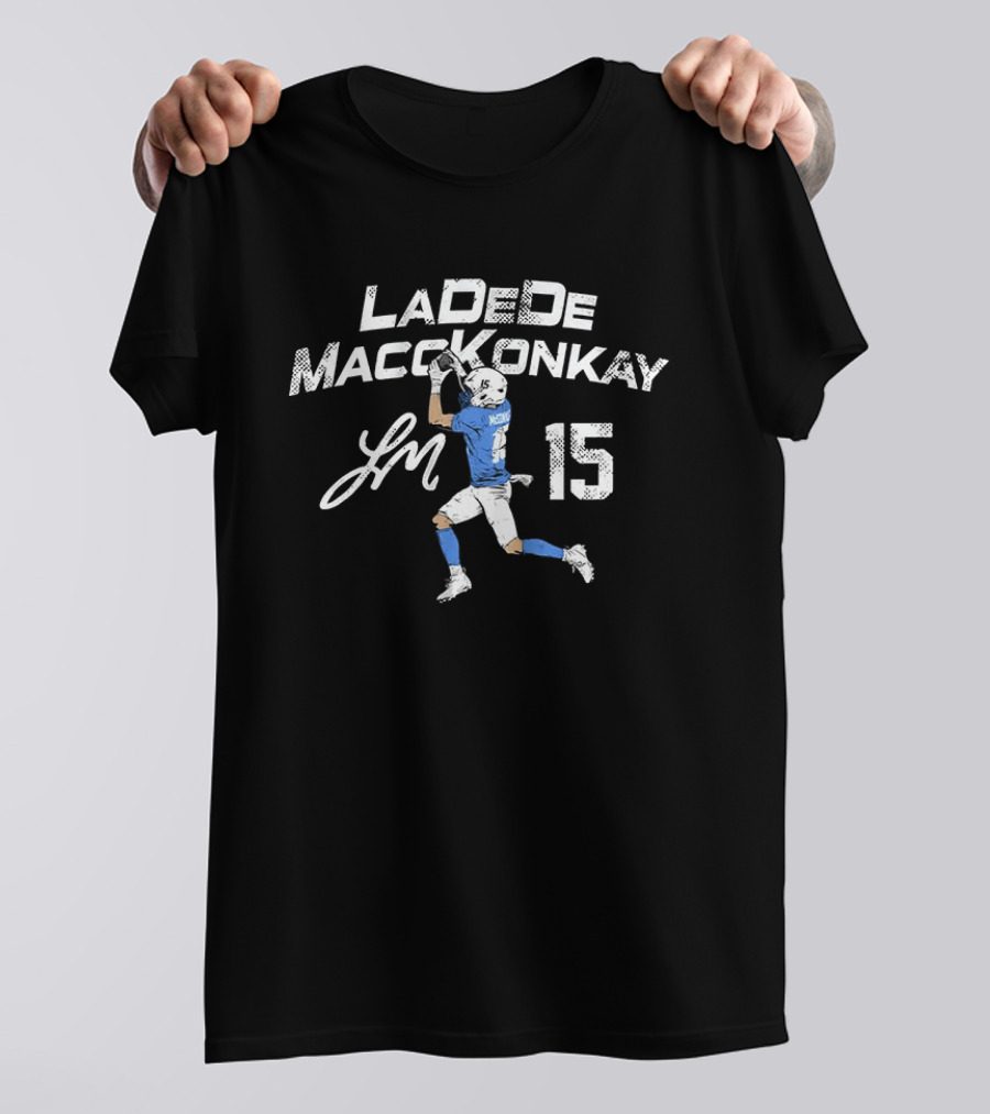 LaDeDe MaccKonkay 15 Ladd McConkey Los Angeles Football T-Shirt