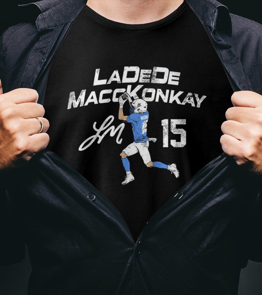 LaDeDe MaccKonkay 15 Ladd McConkey Los Angeles Football T-Shirt