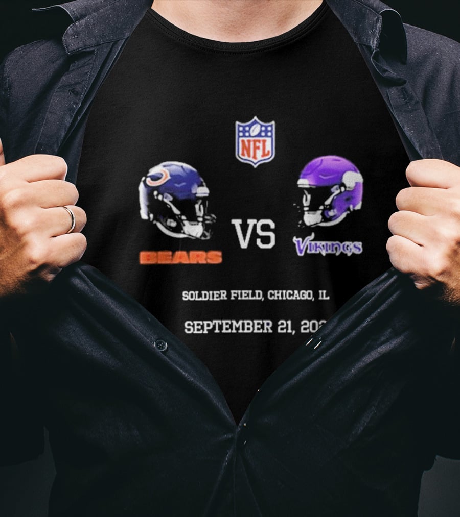 NFL Bears VS Vikings Soldier Field Chicago IL September 21 2026 T-Shirt