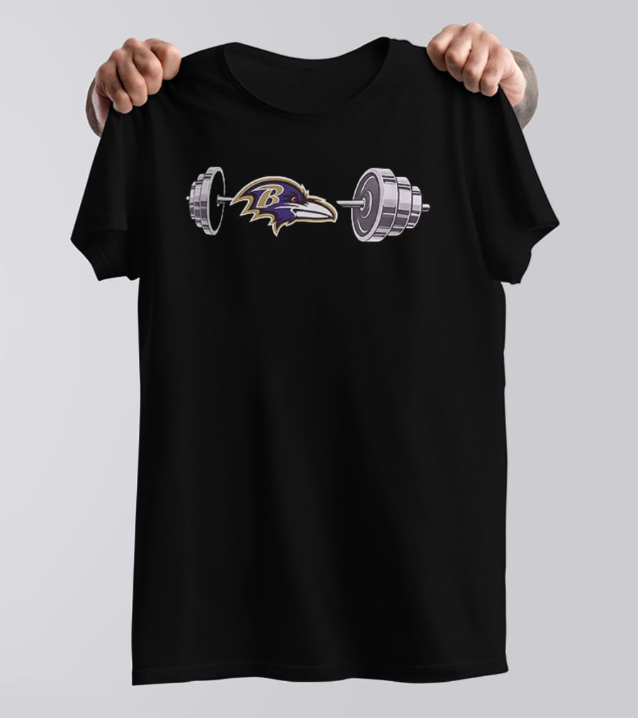 Baltimore Ravens Barbell 2026 NFL Fan Workout Gear T-Shirt
