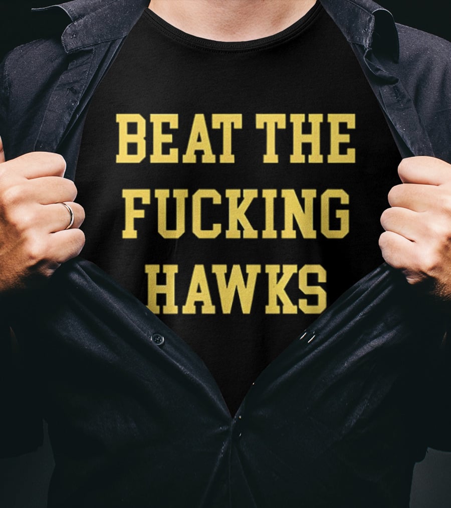 BTFH Beat The Fucking Hawks Yellow Block Letters T-Shirt