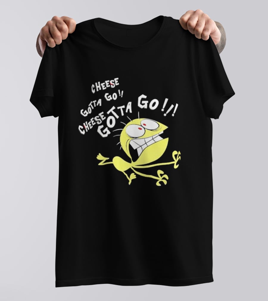 Cheese Gotta Go!! Yellow Cartoon Imaginary Friend T-Shirt
