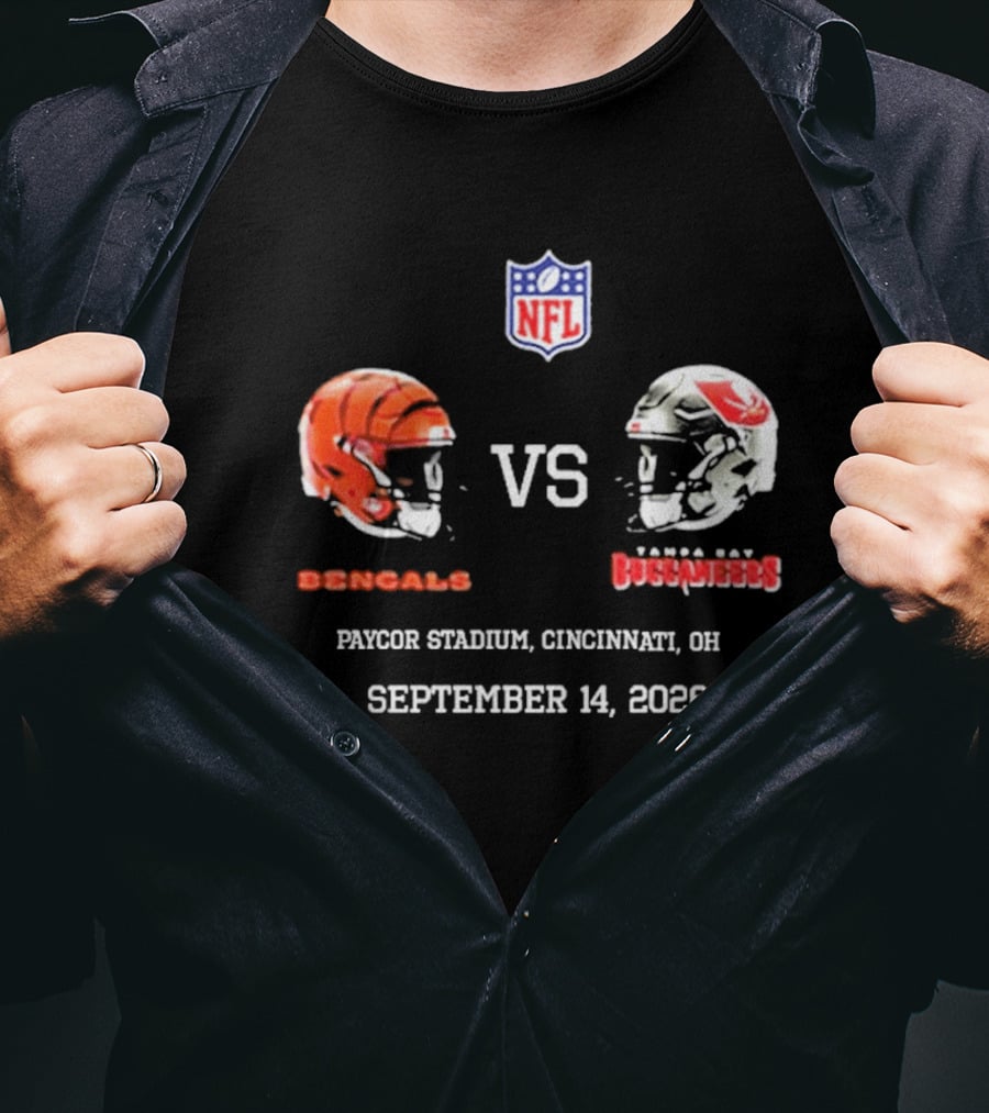Cincinnati Bengals Vs Tampa Bay Buccaneers NFL Paycor Stadium September 14 2026 T-Shirt