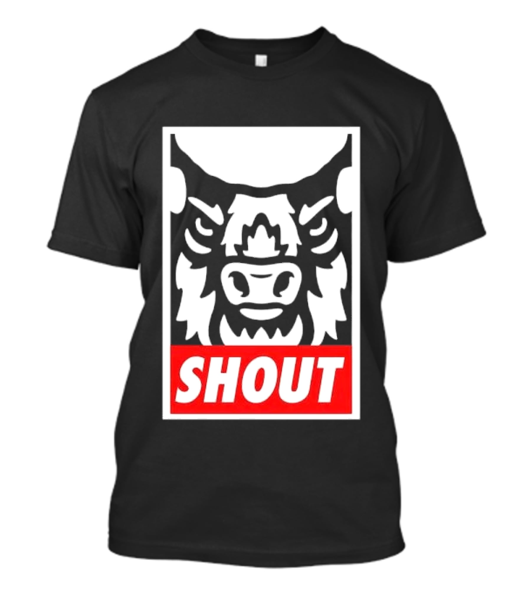 Shout Buffalo Bison Stylized Face T-Shirt