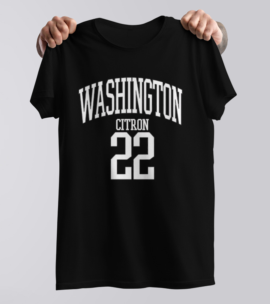 Washington Citron 22 Arched Lettering White Jersey Number T-Shirt
