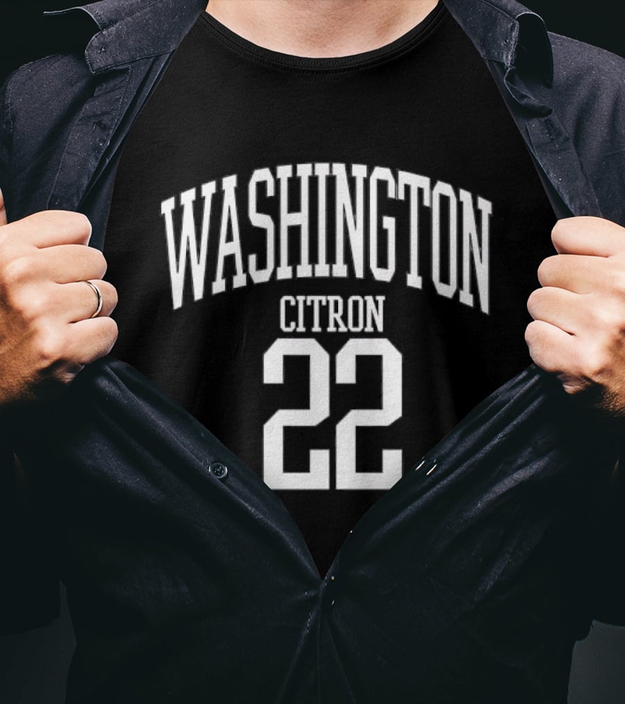 Washington Citron 22 Arched Lettering White Jersey Number T-Shirt
