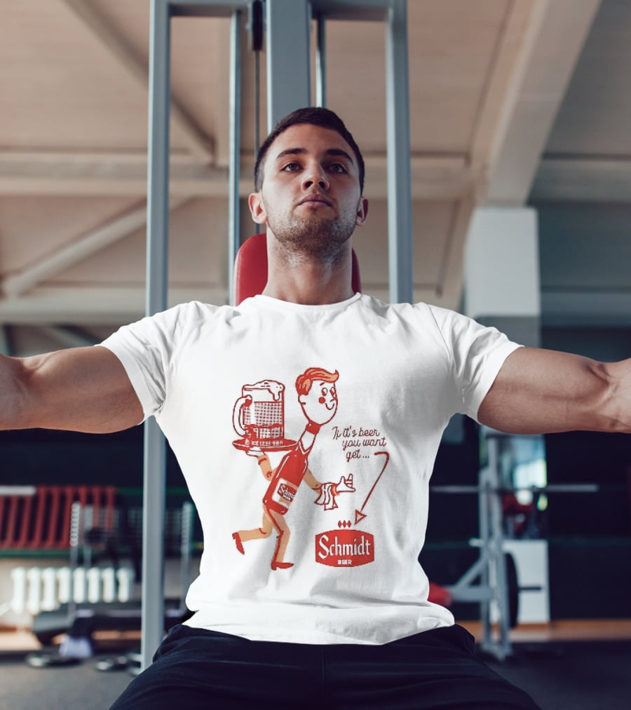 Schmidt Beer Retro Cartoon Character With T-Shirt