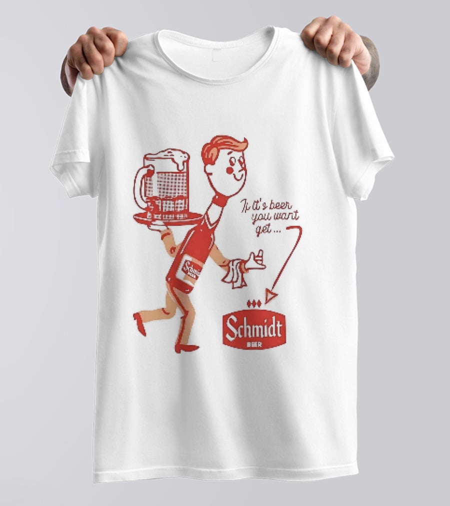 Schmidt Beer Retro Cartoon Character With T-Shirt