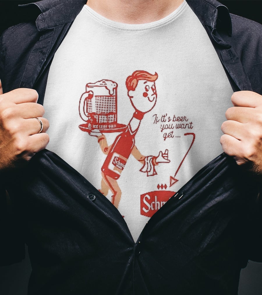 Schmidt Beer Retro Cartoon Character With T-Shirt