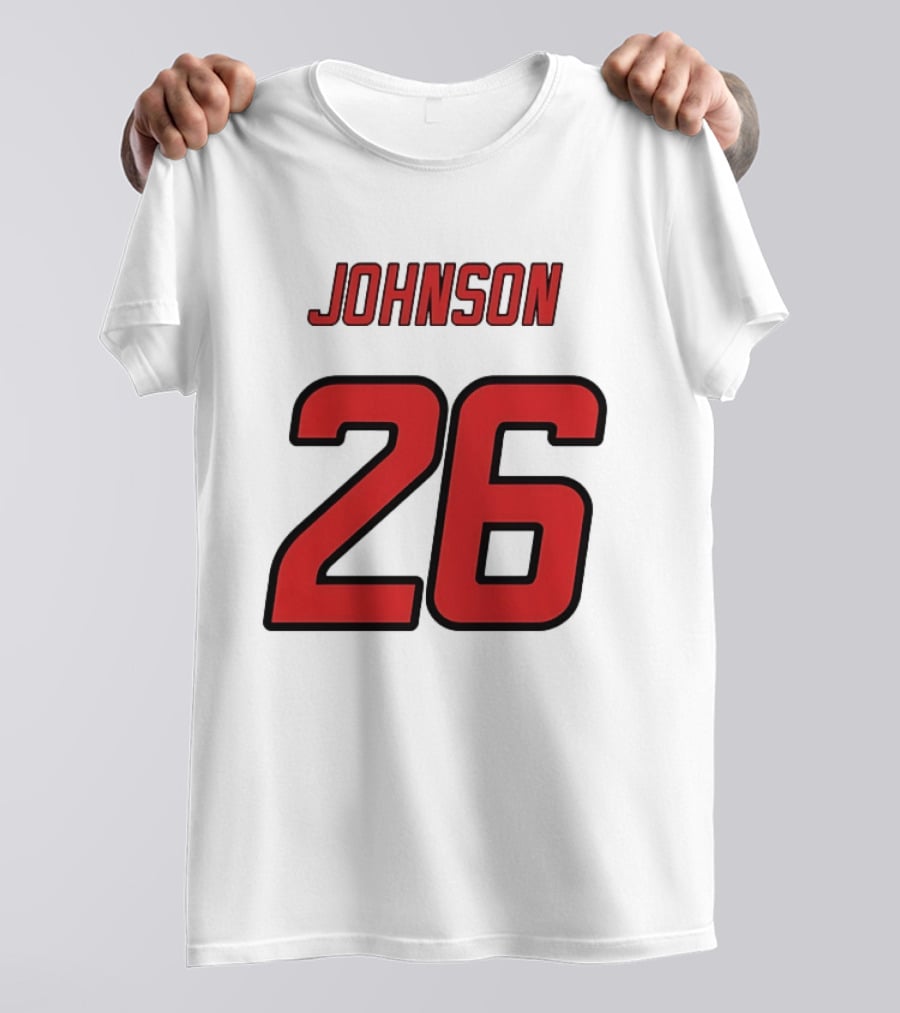 Johnson 26 Red Athletic Jersey Number Sports T-Shirt