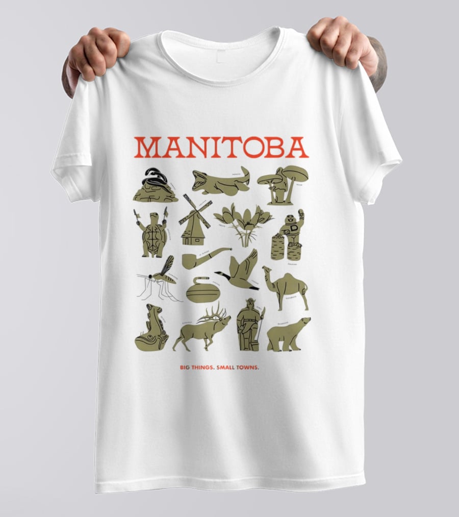 Manitoba Roadside Attractions Big Things Small Towns Statues Gold T-Shirt