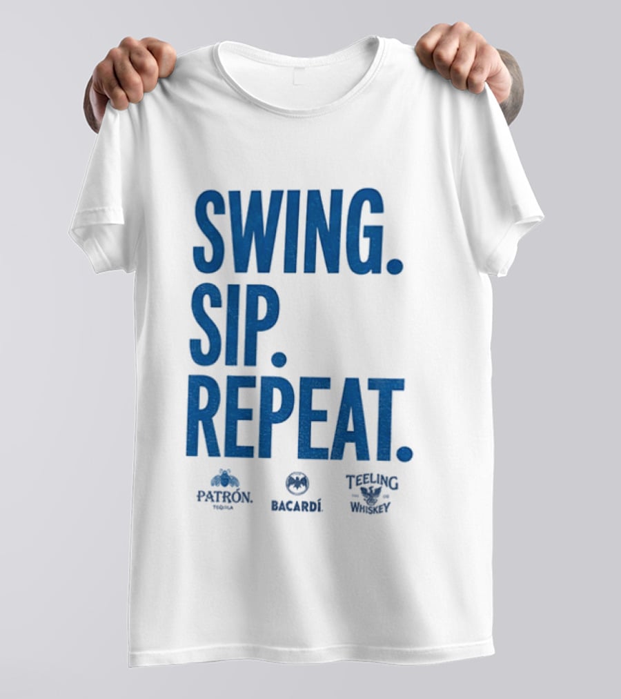 Swing Sip Repeat Patron Bacardi Teeling Whiskey T-Shirt