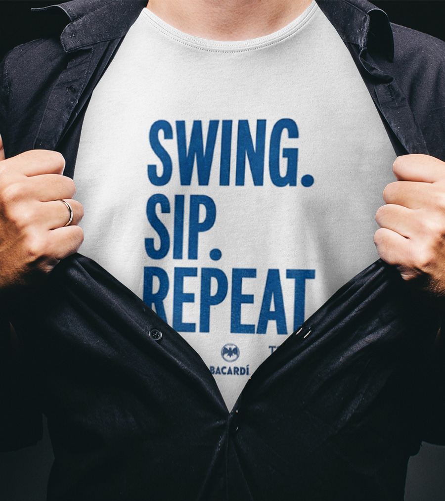 Swing Sip Repeat Patron Bacardi Teeling Whiskey T-Shirt