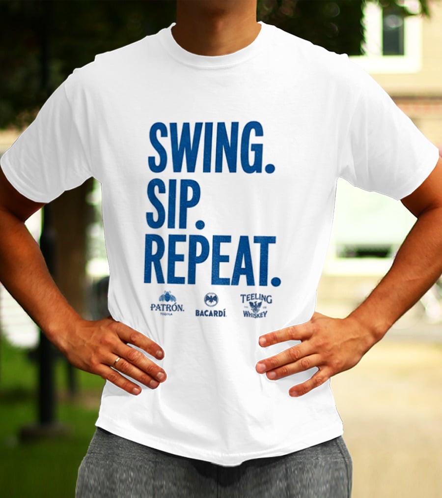 Swing Sip Repeat Patron Bacardi Teeling Whiskey T-Shirt