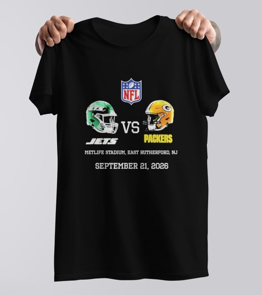 Green Bay Packers Vs New York Jets MetLife Stadium September 21 2026 NFL Matchup T-Shirt