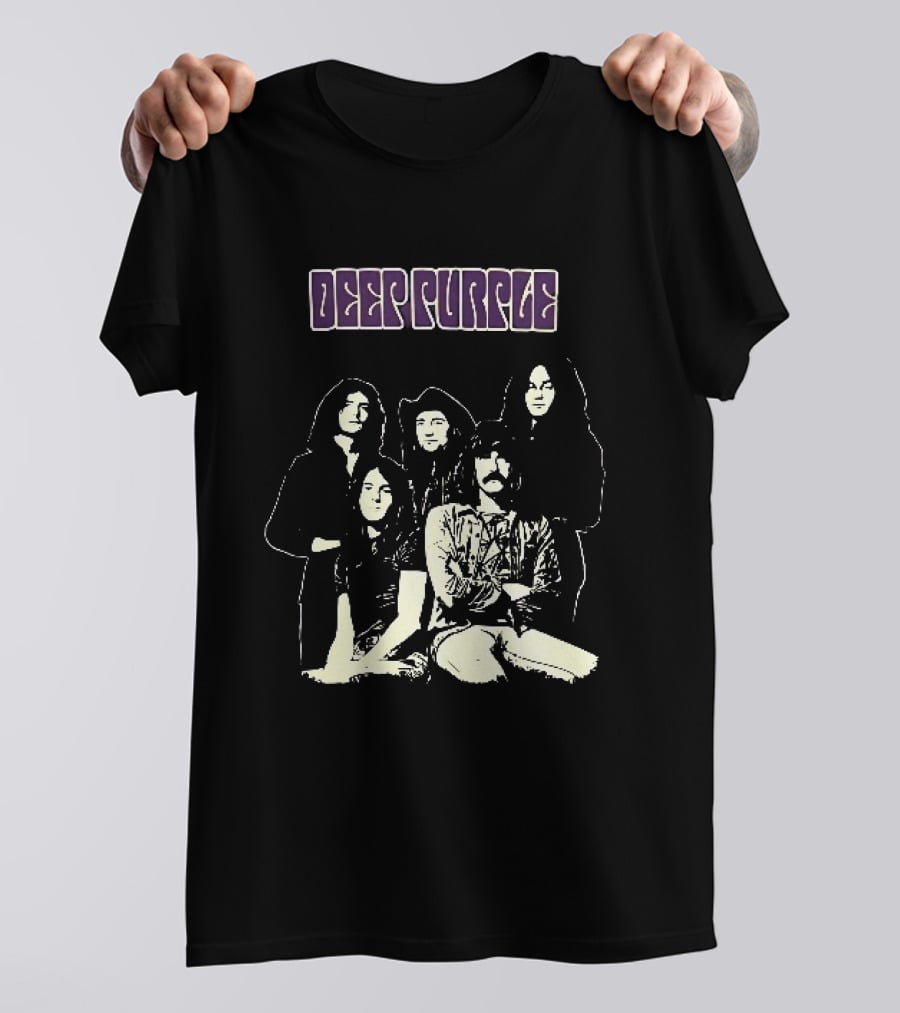 Deep Purple Band Members High Contrast Stencil Group Image T-Shirt