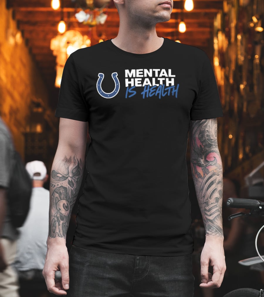 Indianapolis Colts Mental Health Is Health Horseshoe Blue T-Shirt