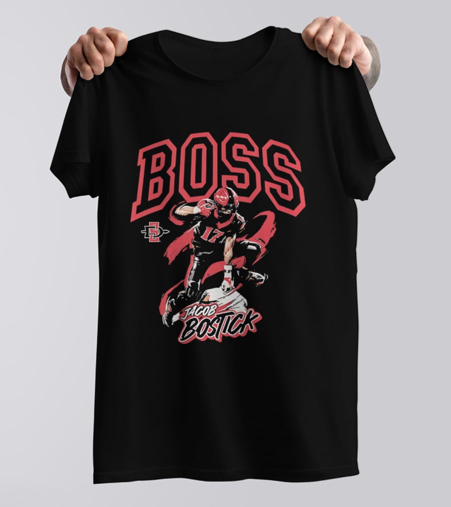 Jacob Bostick Boss San Diego State Aztecs Football 17 T-Shirt
