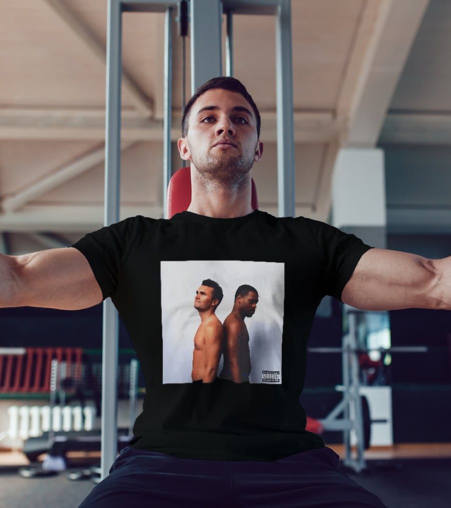 Kirk X Floyd Parental Advisory Album Cover Featuring Two Men Back To Back T-Shirt