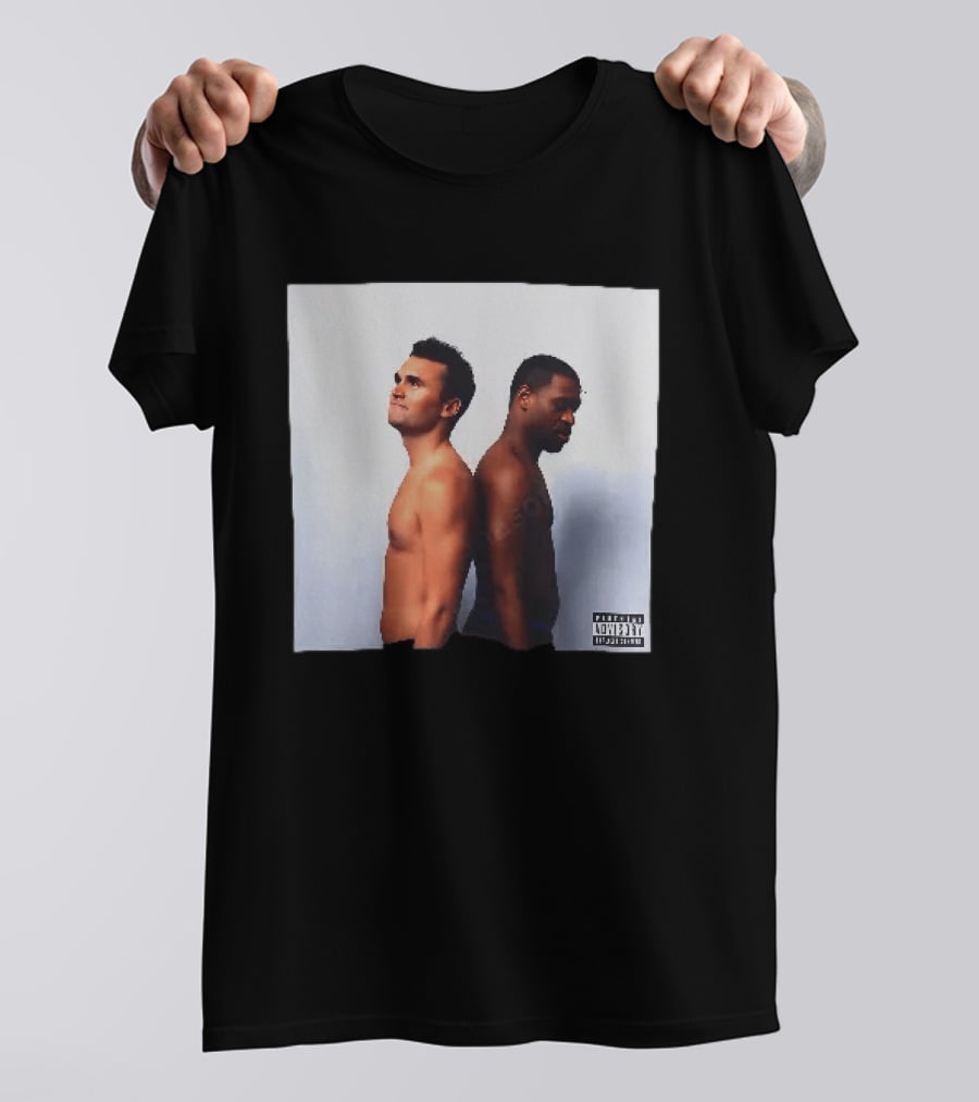 Kirk X Floyd Parental Advisory Album Cover Featuring Two Men Back To Back T-Shirt