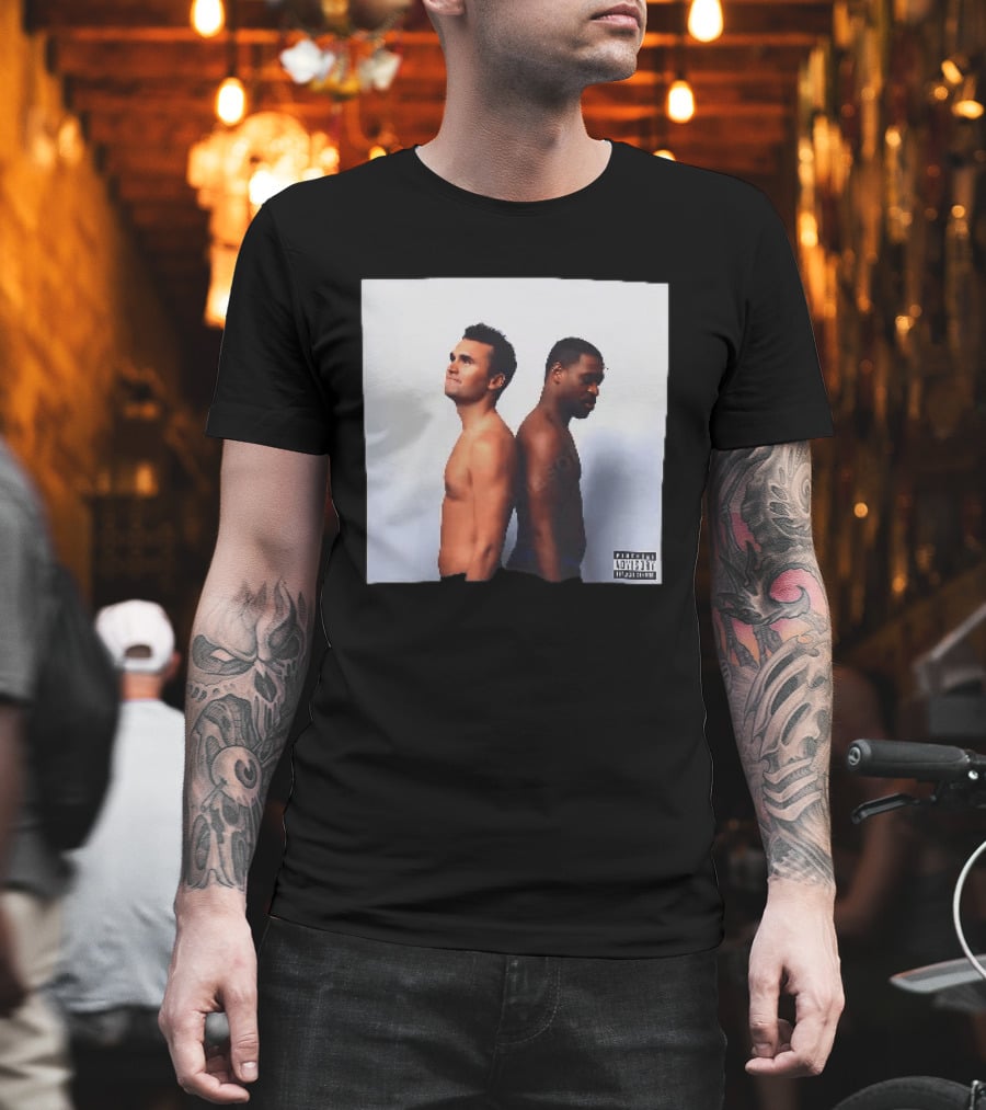 Kirk X Floyd Parental Advisory Album Cover Featuring Two Men Back To Back T-Shirt