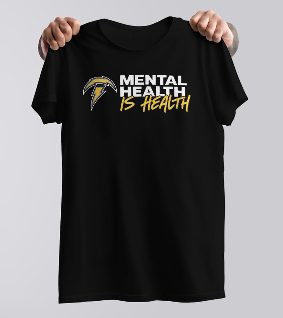 Los Angeles Chargers Mental Health Is Health Lightning Bolt T-Shirt