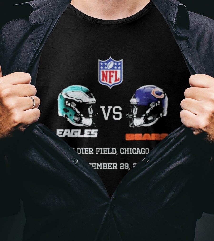 Philadelphia Eagles Vs Chicago Bears NFL Soldier Field Chicago IL September 29 2026 T-Shirt